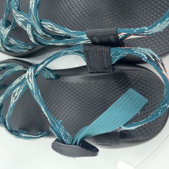 Chaco Women ZX/2 Sandal Size 10 Outdoor Hike Teal Strappy Thong Adjustable Shoe - Picture 13 of 14